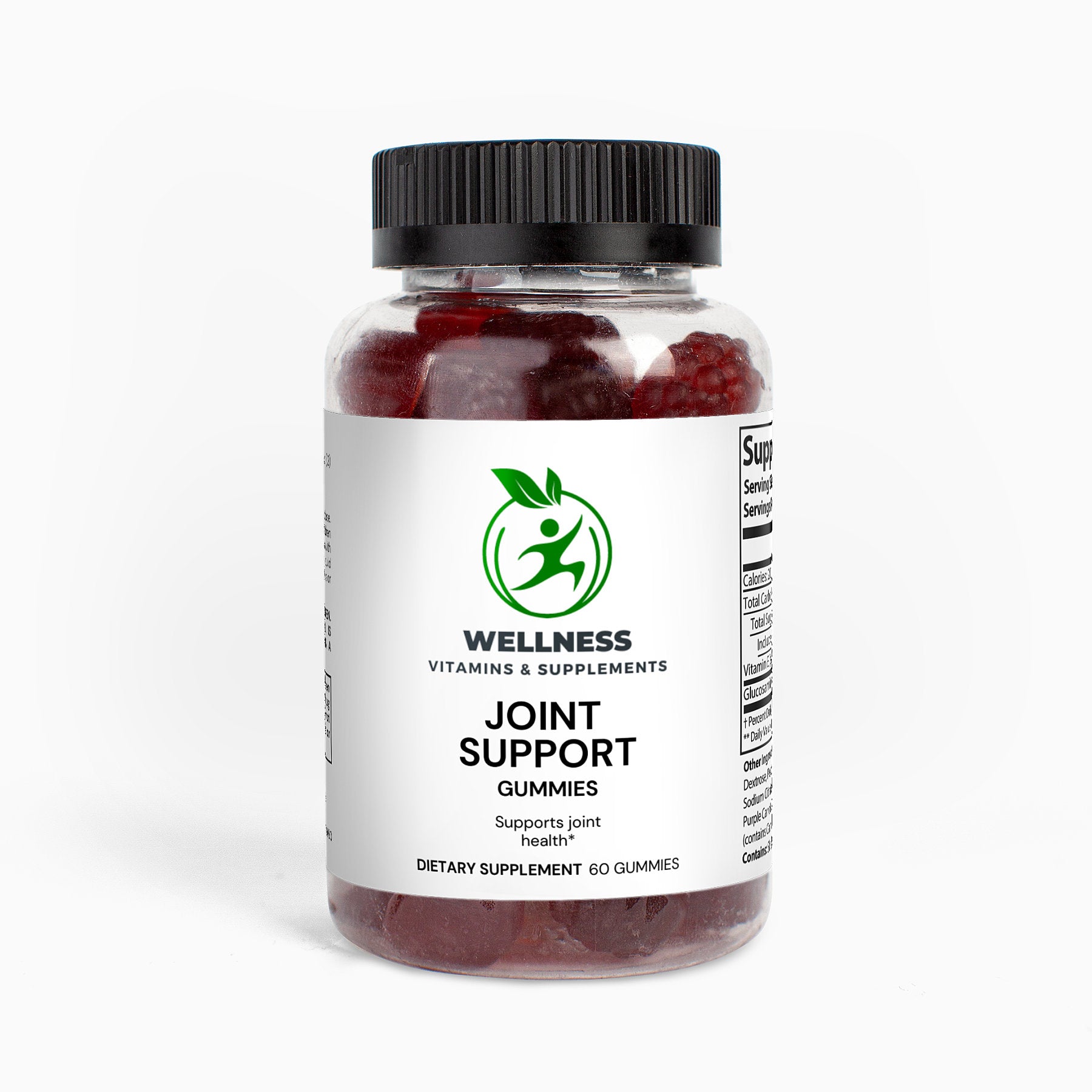 A bottle of Joint Support Gummies next to a pair of running shoes, highlighting joint mobility and flexibility benefits.

