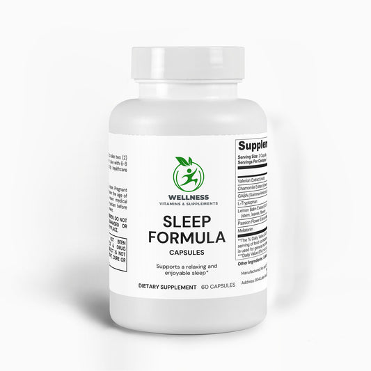 A bottle of Nighttime Sleep Aid next to a dimly lit bedroom, highlighting its calming and sleep-enhancing benefits.

