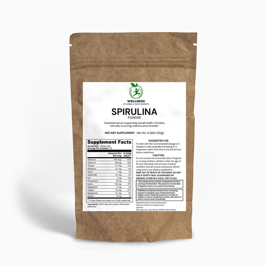 A bowl of vibrant green Spirulina Powder with a smoothie, highlighting its nutrient-rich and detoxifying benefits.

