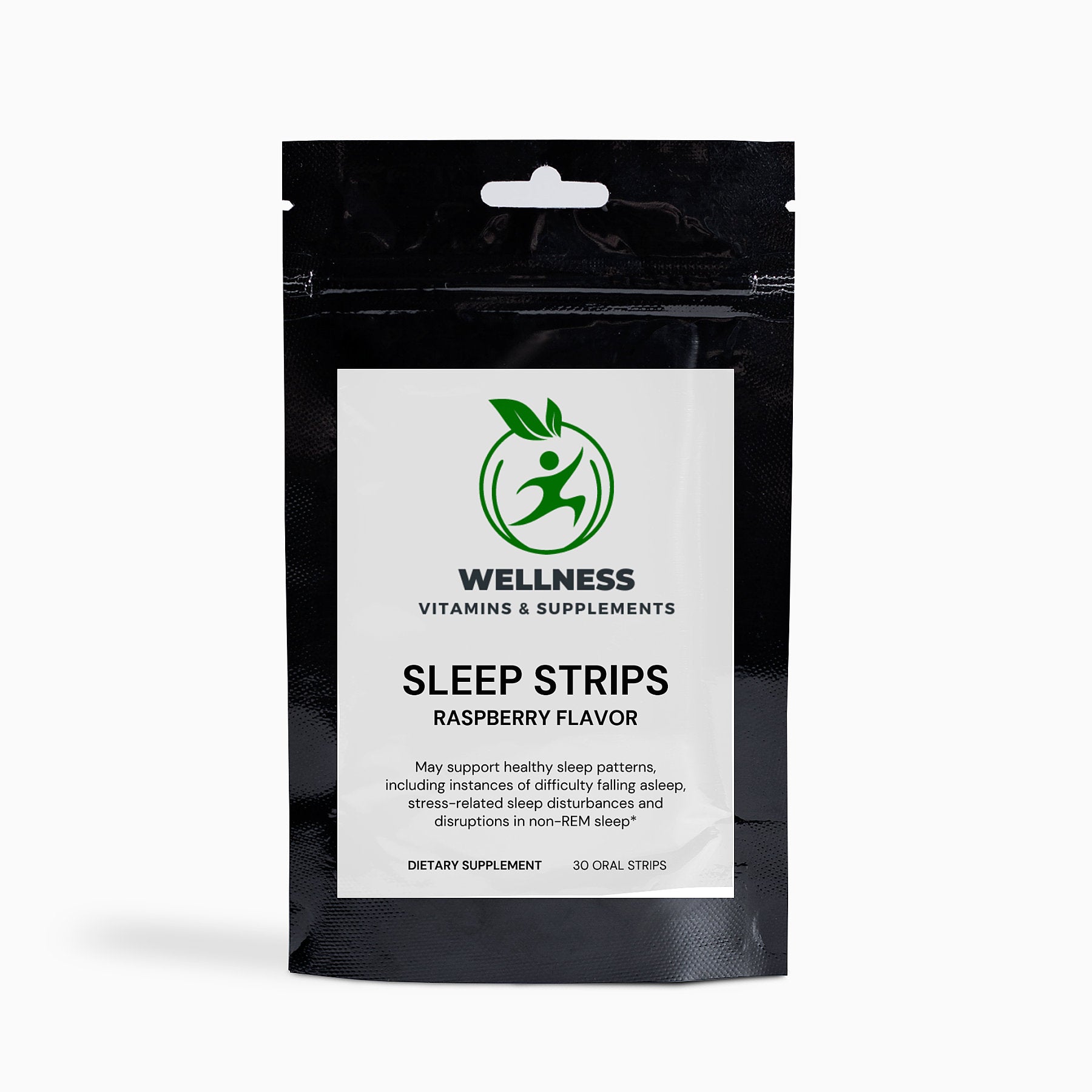 A pack of fast-dissolving Sleep Strips infused with melatonin and natural sleep aids for quick and restful sleep.