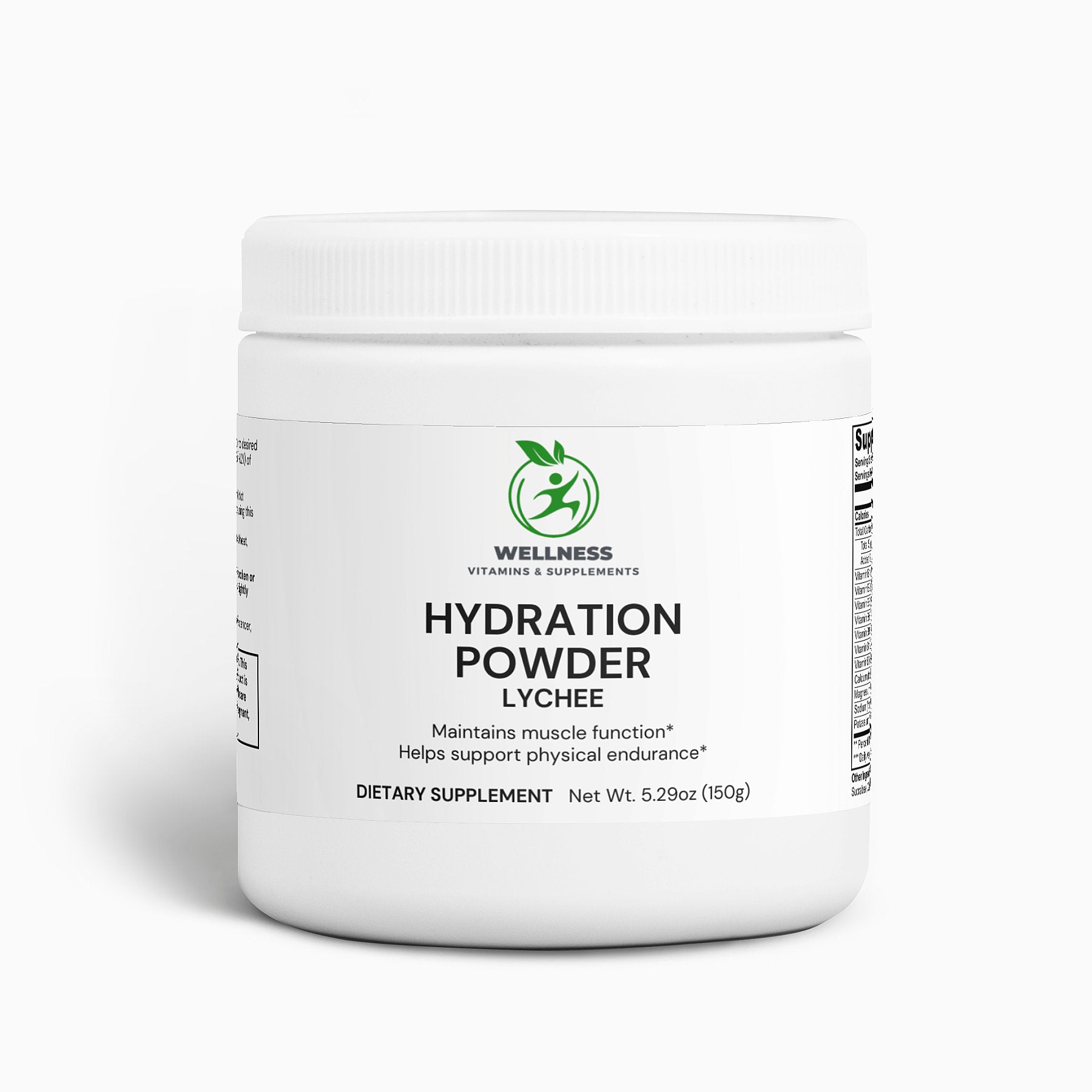 A pouch of Hydration Powder (Lychee) next to a glass of lychee-flavored drink, representing hydration, energy, and refreshment.

